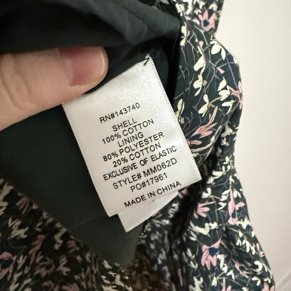 Hyacinth House Tuckernuck Green Floral Tiered Midi‎ Dress Puff Sleeve V-Neck XS - Picture 6 of 10